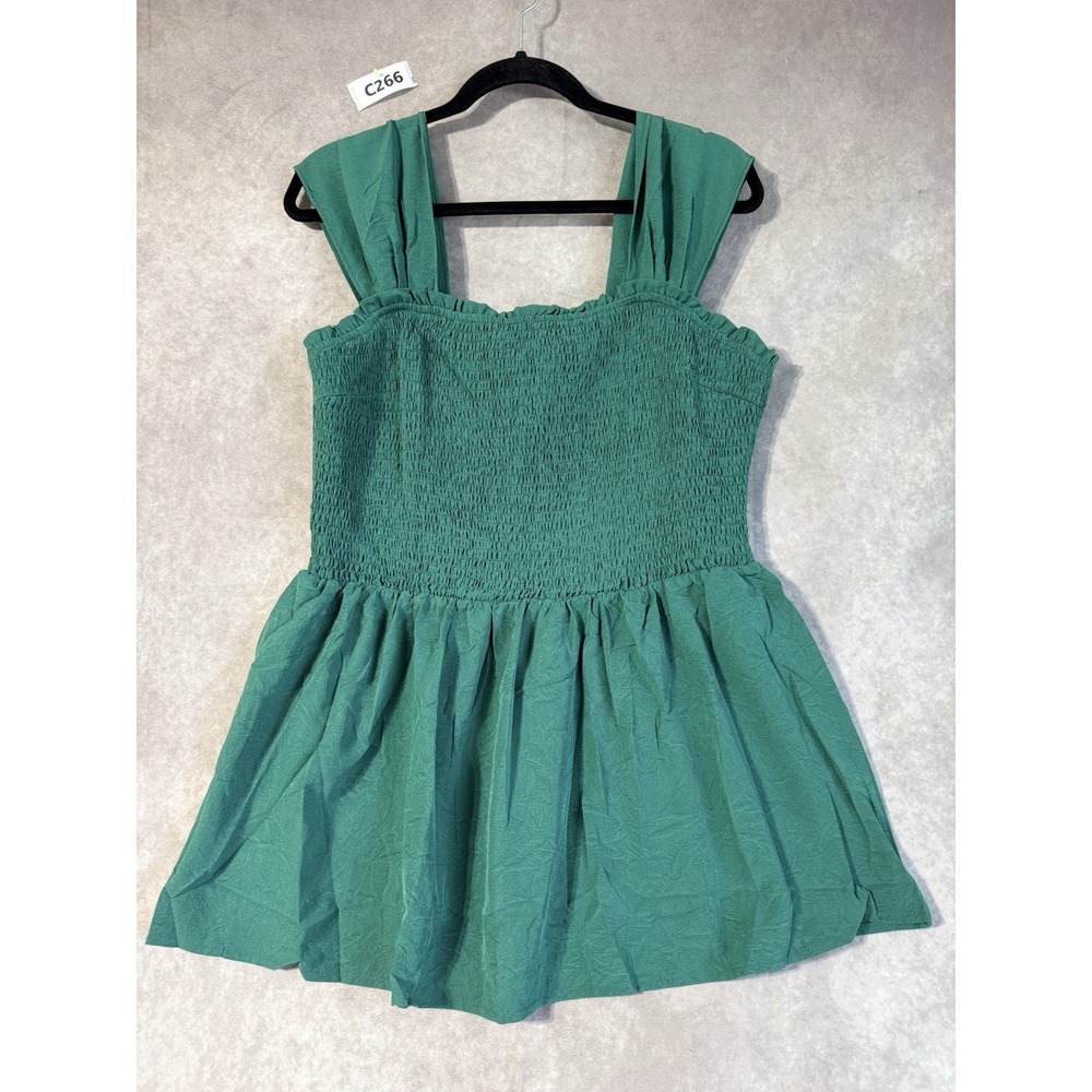 Heytalala Shirt Tank Top Green Baby Doll Size XL NWT